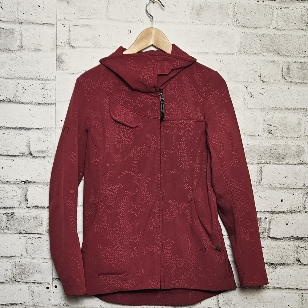 Lole Women’s Red Hooded Jacket Size 8 Lightweight Cozy Outerwear
